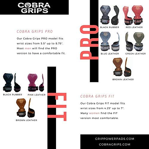 Cobra Grips PRO Weight Lifting Gloves Heavy Duty Straps Alternative Power Lifting Hooks Best for Deadlifts Adjustable Neoprene Padded Wrist Wraps Support Bodybuilding (PRO Jet Black Rubber)