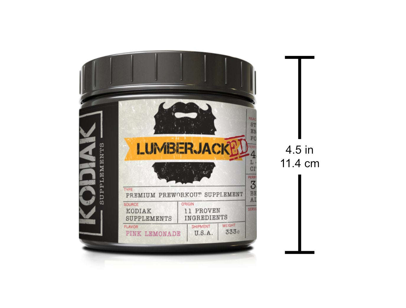 LUMBERJACKED Pre-Workout Supplement - 30 Servings - Better Pumps, Strength, Energy, and Focus - No Crash - Pink Lemonade
