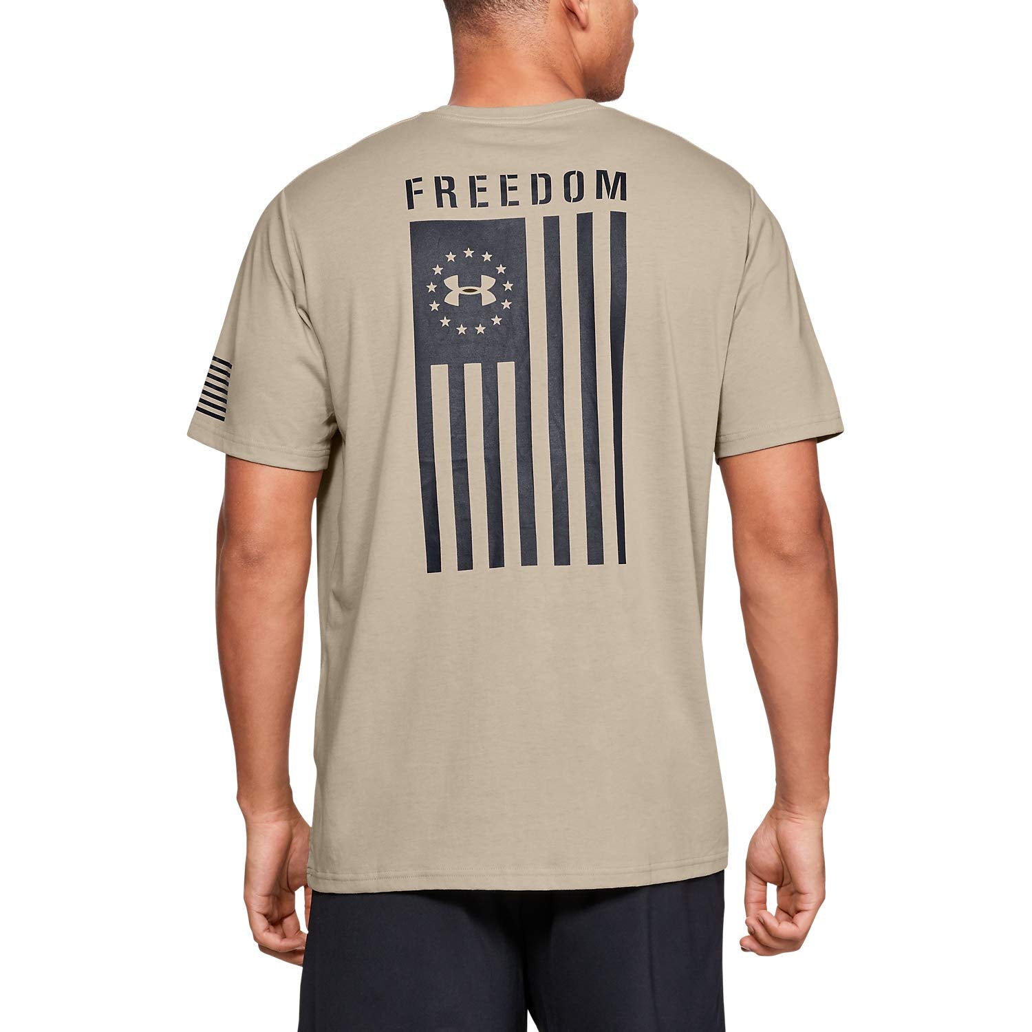 Under Armour Freedom Flag T-Shirt, Desert Sand//Black