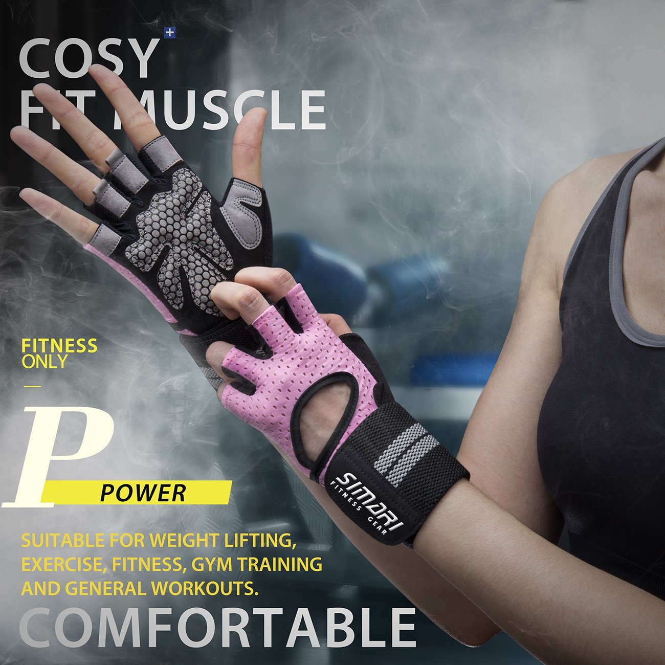 SIMARI Workout Gloves for Women Men,Training Gloves with Wrist Support for Fitness Exercise Weight Lifting Gym Crossfit,Made of Microfiber and Lycra