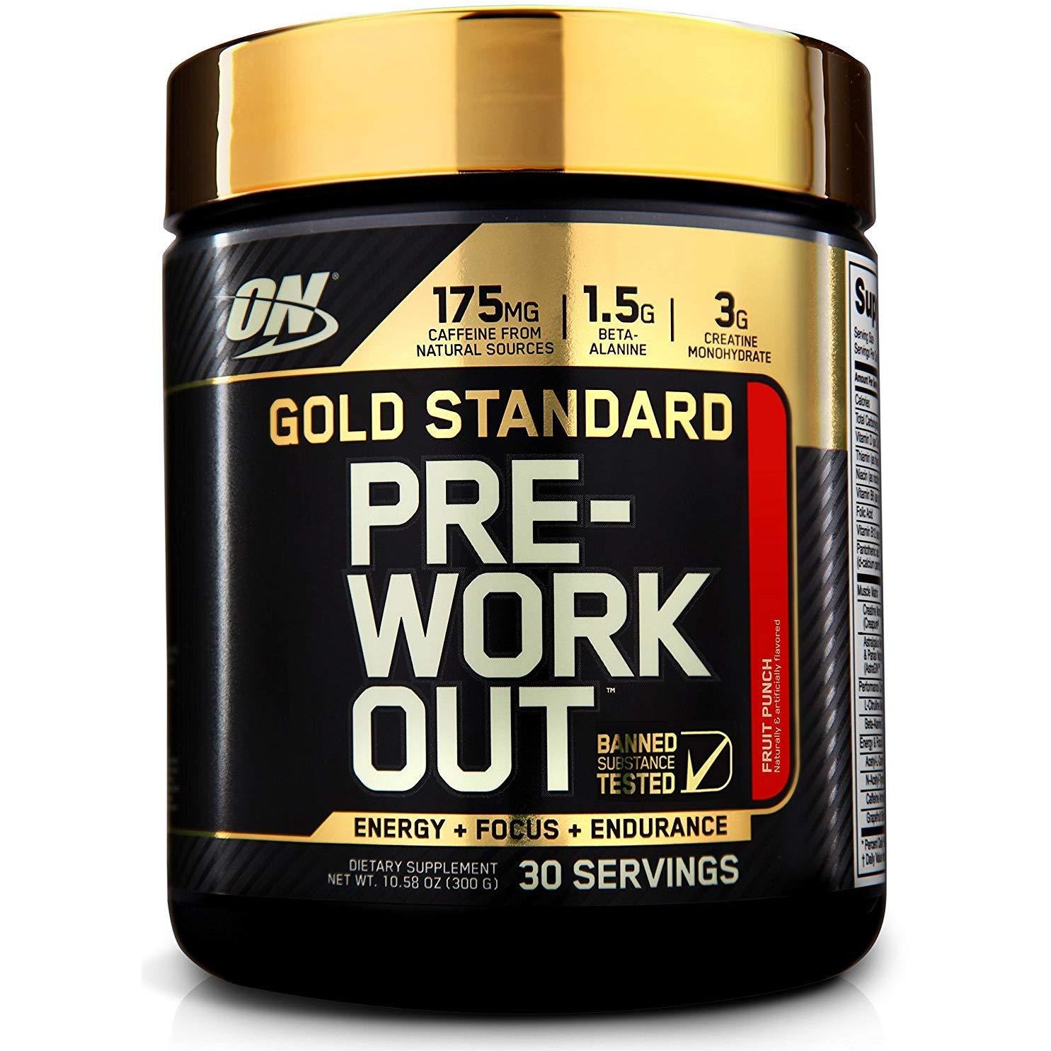 OPTIMUM NUTRITION Gold Standard Pre-Workout with Creatine, Beta-Alanine, and Caffeine for Energy, Keto Friendly, Fruit Punch, 30 Servings