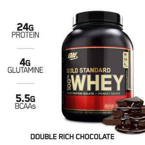 Optimum Nutrition Gold Standard 100% Whey Protein Powder, Double Rich Chocolate, 5 Pound