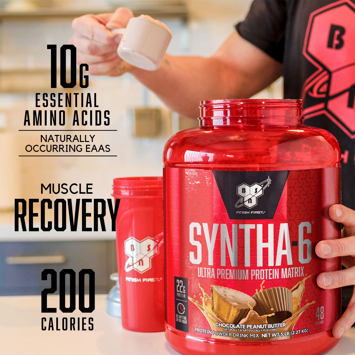 BSN SYNTHA-6 Whey Protein Powder, Micellar Casein, Milk Protein Isolate, Chocolate Milkshake, 48 Servings (Packaging May Vary)