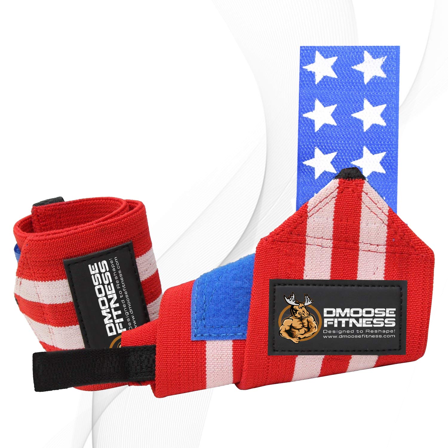 DMoose Fitness Wrist Wraps - Premium Quality, Strong Fastening Straps, Thumb Loops - Maximize Your Weightlifting, Powerlifting, Bodybuilding, Strength Training & Crossfit ...