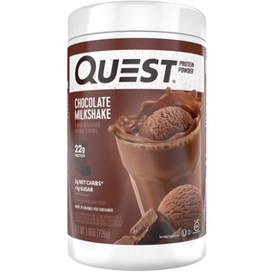 Quest Nutrition Chocolate Milkshake Protein Powder, High Protein, Low Carb, Gluten Free, Soy Free, 1.6 Pound