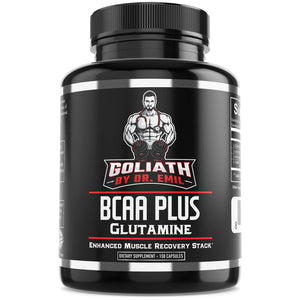 BCAA + 1500mg Glutamine - Highest Capsule Dose (3200 mg) - Branched Chain Amino Acids w/Optimal 2:1:1 Ratio - Enhanced Recovery and Growth Stack for Men and Women (150 BCAA Pills)