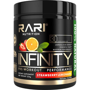 RARI Nutrition - INFINITY Preworkout - 100% Natural Pre Workout Powder - Keto and Vegan Friendly - Energy, Focus, and Performance - Men and Women - No Creatine - 30 Servings (Strawberry Lemonade)