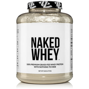 NAKED WHEY 5LB 100% Grass Fed Whey Protein Powder - US Farms, 1 Undenatured, Bulk, Unflavored - GMO, Soy, and Gluten Free - No Preservatives - Stimulate Muscle Growth - Enhance Recovery - 76 Servings