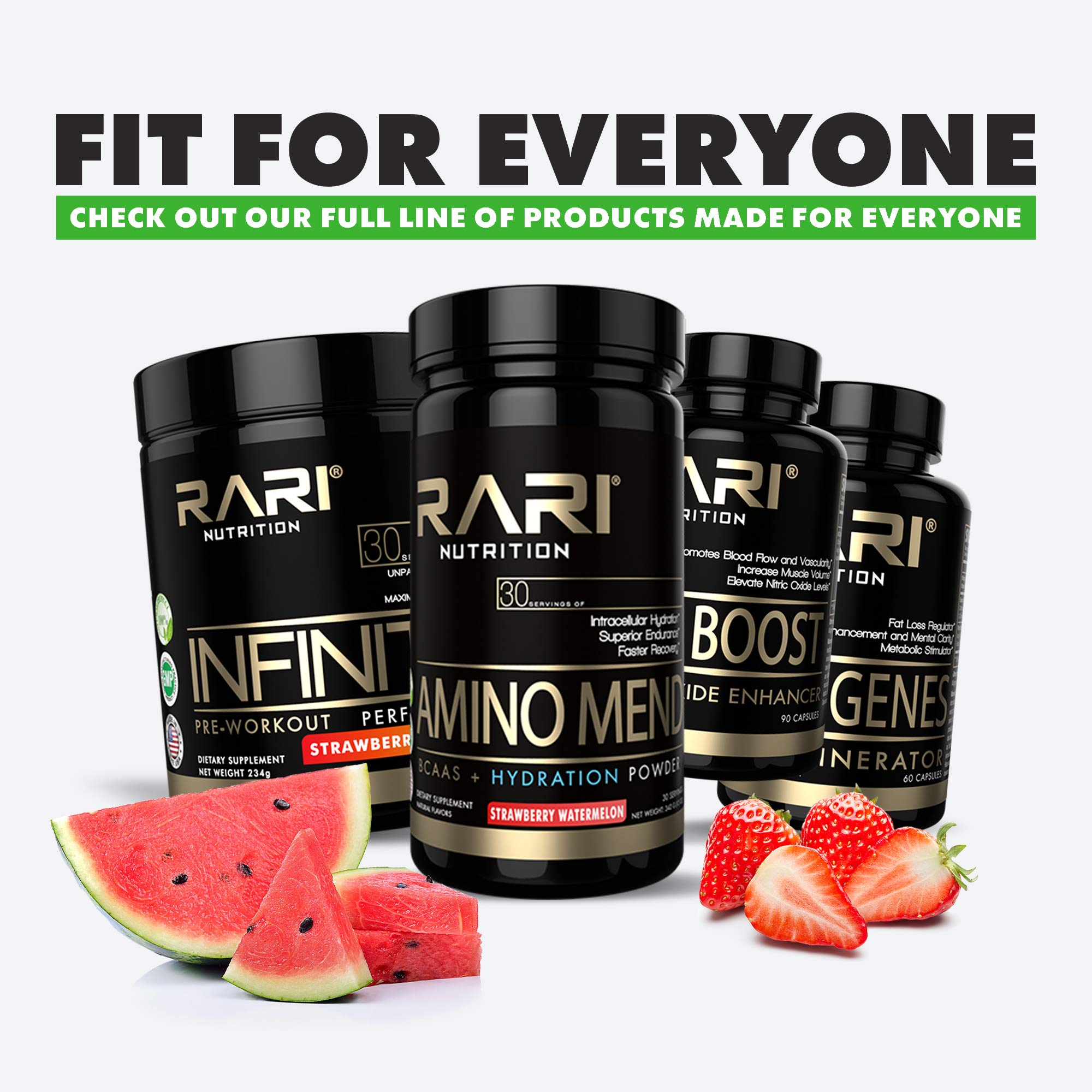 RARI Nutrition - INFINITY Preworkout - 100% Natural Pre Workout Powder - Keto and Vegan Friendly - Energy, Focus, and Performance - Men and Women - No Creatine - 30 Servings (Strawberry Lemonade)
