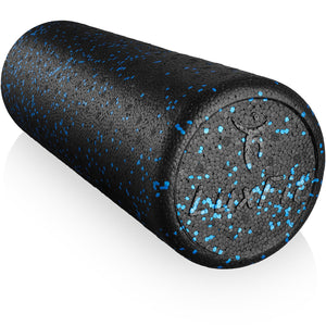 LuxFit Extra Firm Speckled Foam Roller with Online Instructional Video (Blue, 18-Inch)