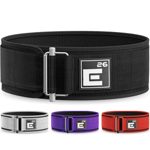 Element 26 Self-Locking Weight Lifting Belt | Premium Weightlifting Belt for Serious Crossfit, Power Lifting, and Olympic Lifting Athletes (Medium, Black)