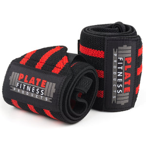 Plate Fitness Products Wrist Wraps (Premium Quality,18") Superior Materials - Weight Lifting, Powerlifting, Crossfit, Strength Training - One Size Wrist Support for Men and Women